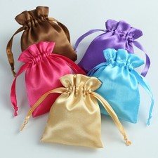 Silk Satin Storage Drawstring Bag Jewelry Pouch Wedding Party GIft Pouches