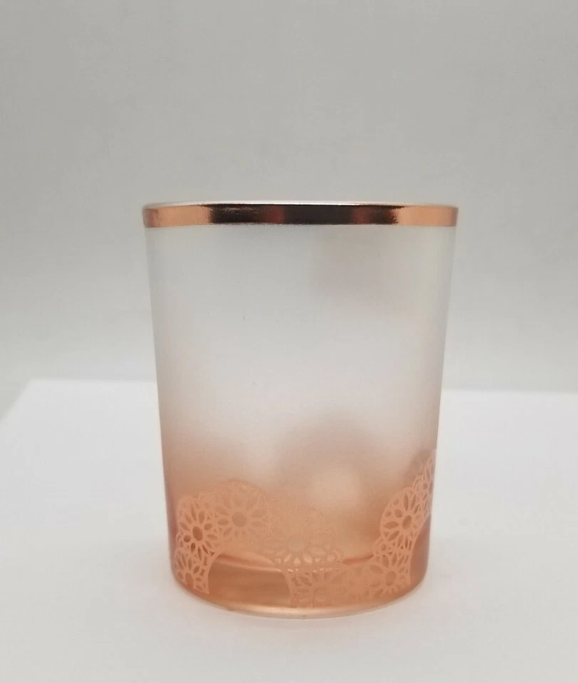Yankee Candle - Floral Ombre Grange Frosted Rose Gold Glass Votive Holder NEW - Image 4 of 4