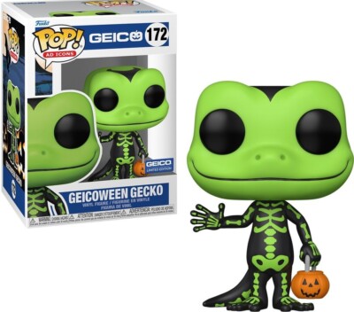 Geicoween Funko Pop Green Geico Gecko Limited Edition #172
