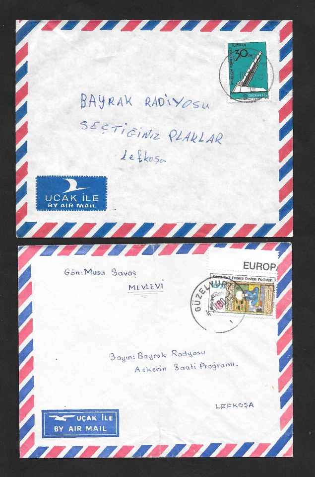 Chipre N 1975-1981 4 cubiertas matasellos; YENISEHIR + 3 V/Buen estado (R57) Foto 3 de 3