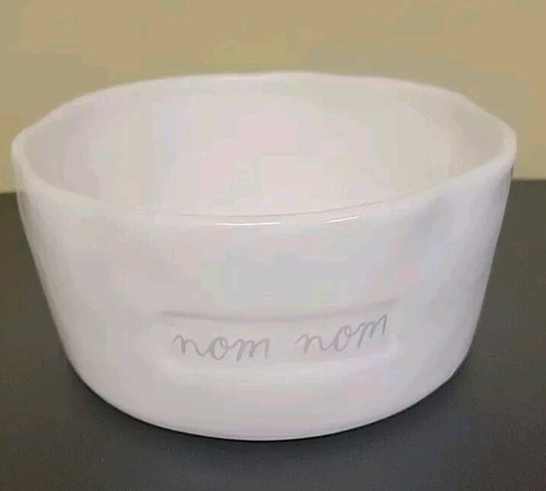 Rae Dunn Dog Dish w/Piebald Dachshund Inside Nom Nom on Front 6'' Dia - Picture 2 of 5