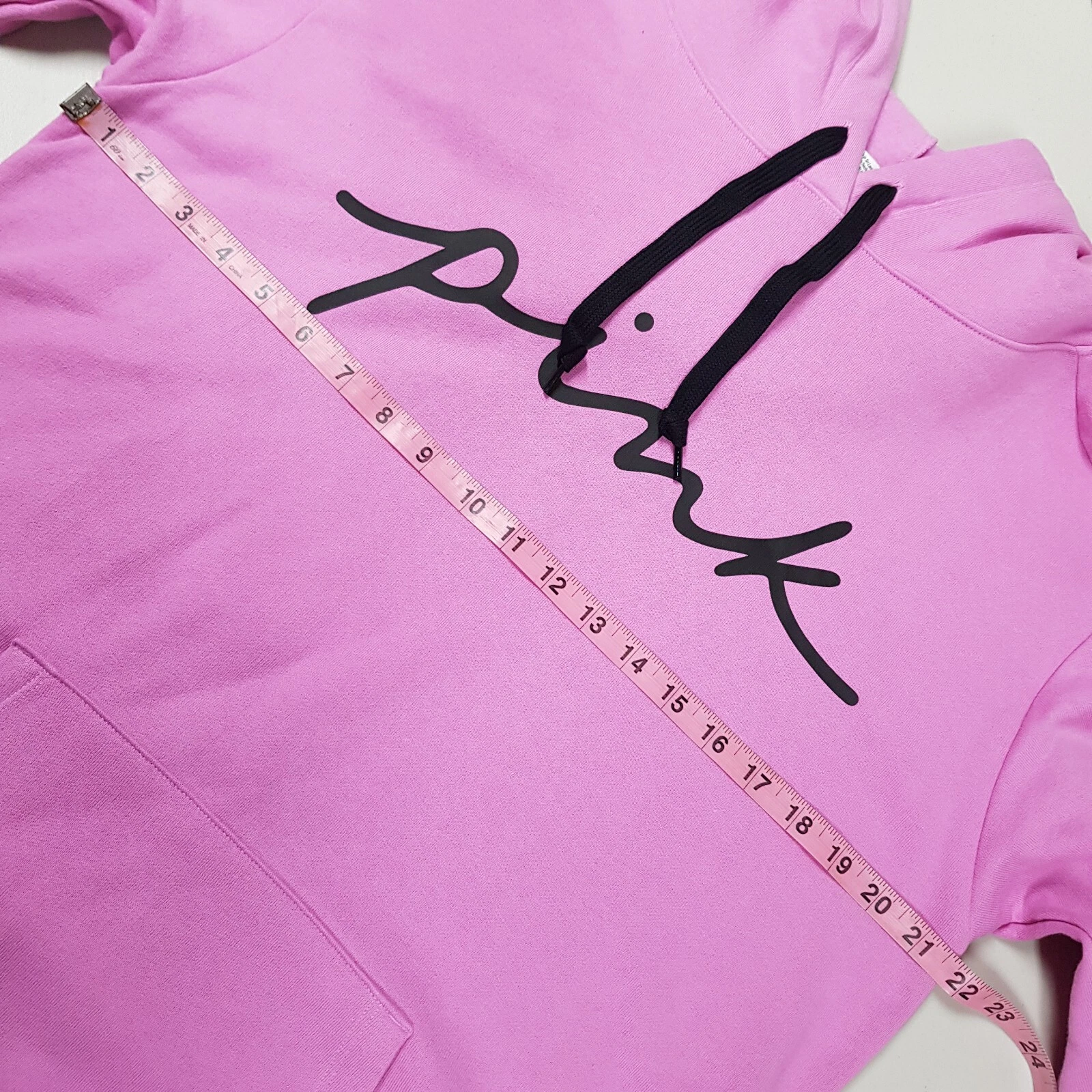 UNDERCOVER ROSA Victoria's Secret Felpa con Cappuccio Donna Media Lavanda Corsivo Spell Out