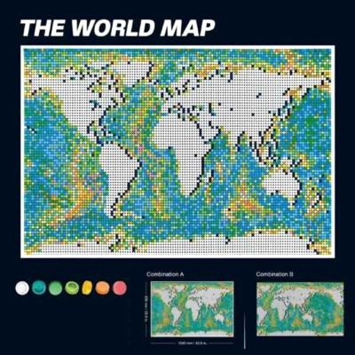 Art World Map Building Blocks Set 11695 piece Compatible Model Bricks Wall Decor
