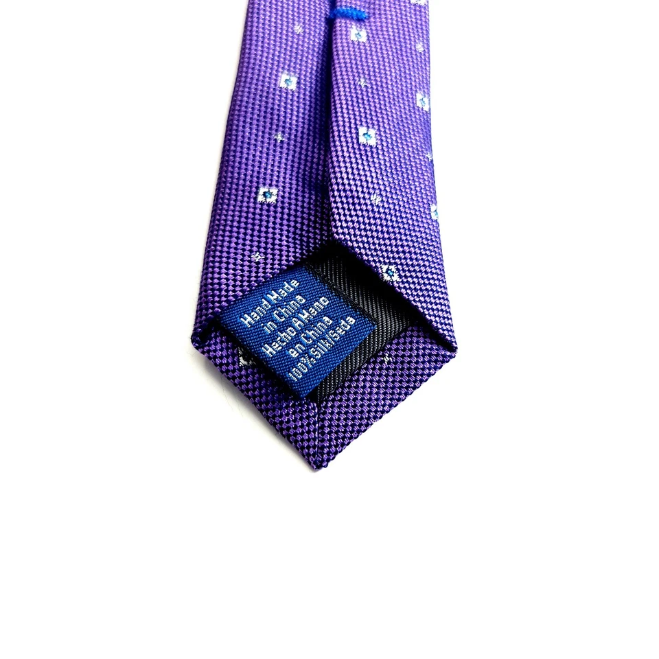 Vince Camuto Purple Woven Geometric Silk Tie - Image 4 of 4