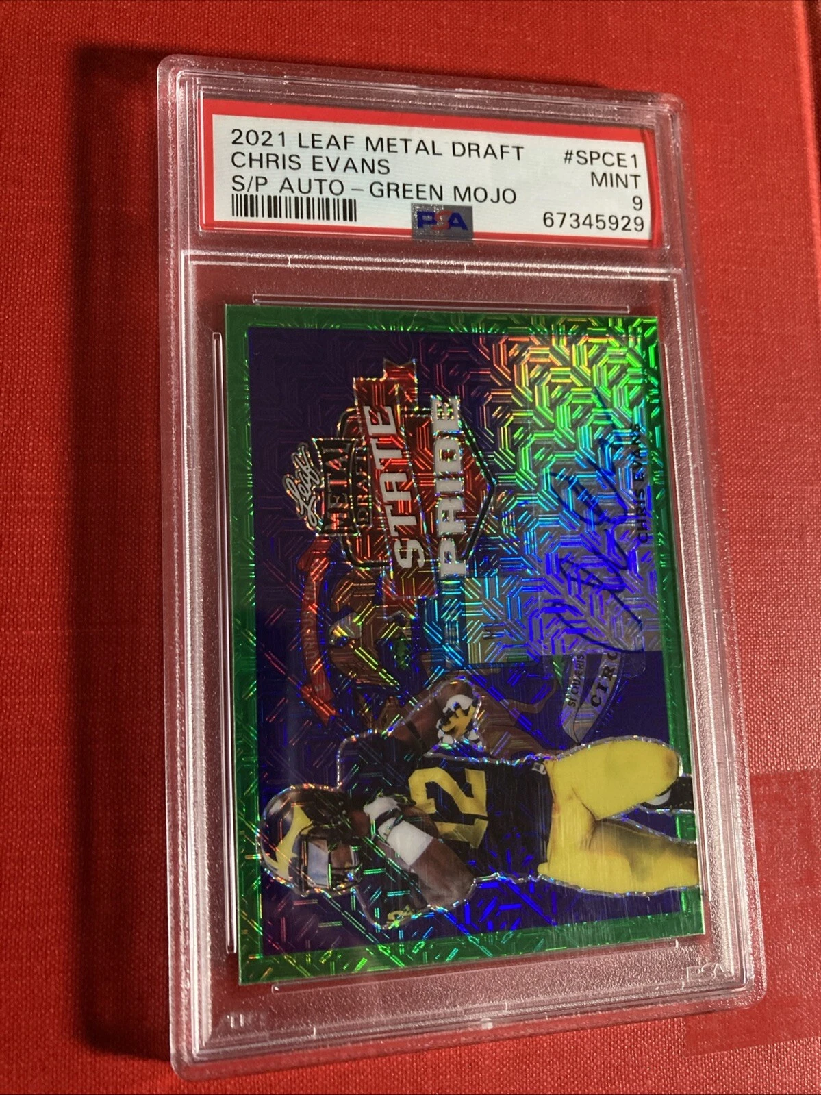 Chris Evans Leaf Metal Draft State Pride Autographs #SPCE1 Green Mojo
