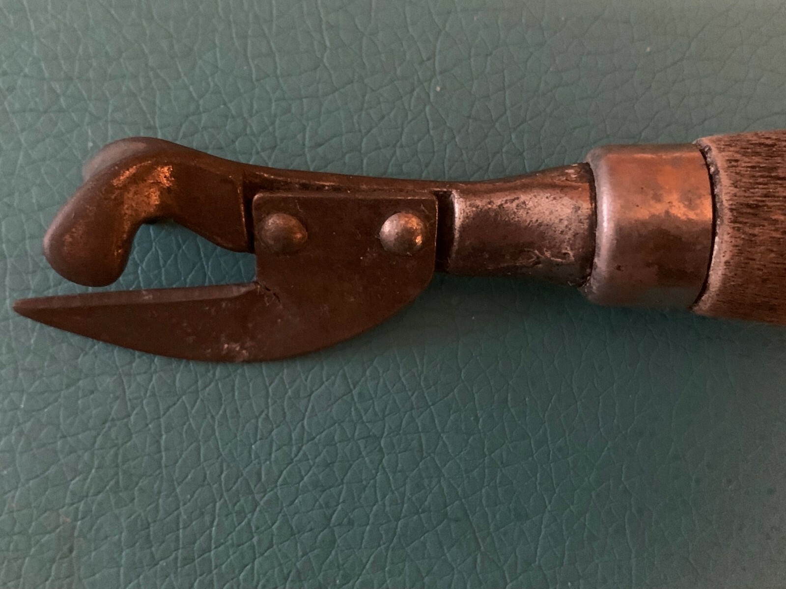 Antique Can Opener with Wooden Handle-image
