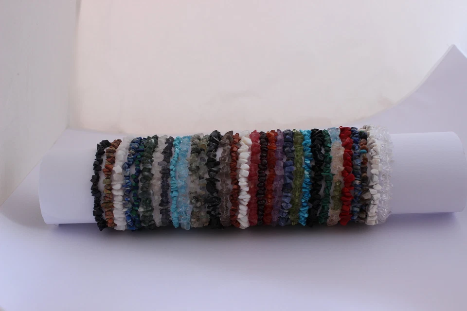 Edelstein Splitter Armband Edelstein Splitterarmband Schmuck Steinarmband Top - Bild 3 von 3