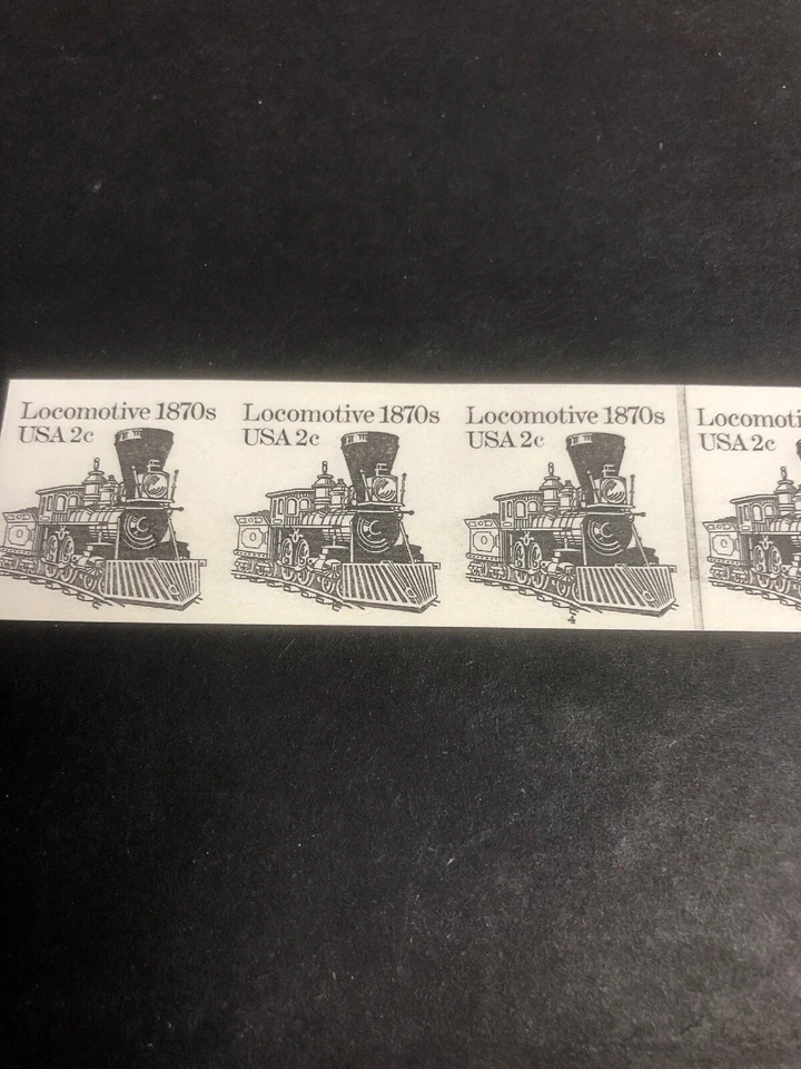 1897A .02 Locomotive Plate Number 4 Strip Of 6 Superb NH - Image 2 of 4