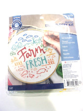NEW NIP Farm Fresh Embroidery Kit 6" Hoop Artskills Crafters Closet Barn Animals