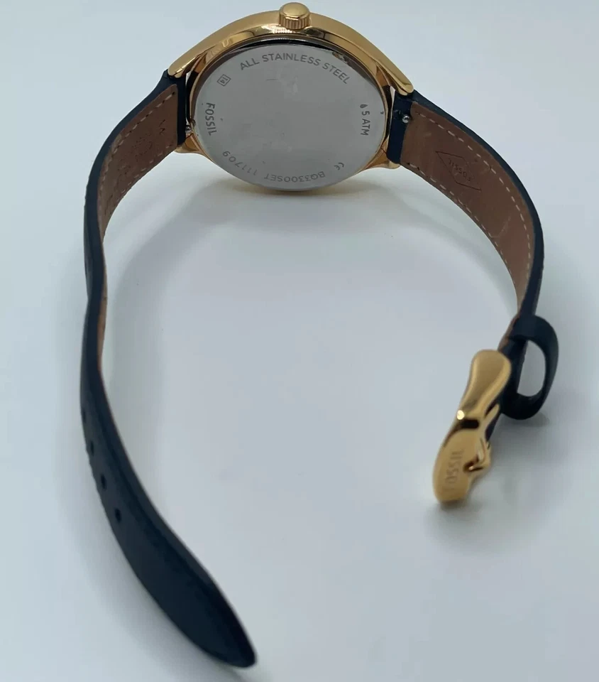 Reloj Fossil Mujer BQ3300SET Cuarzo 36mm Caja Cuero Azul Correa Tres Manecillas Foto 3 de 4