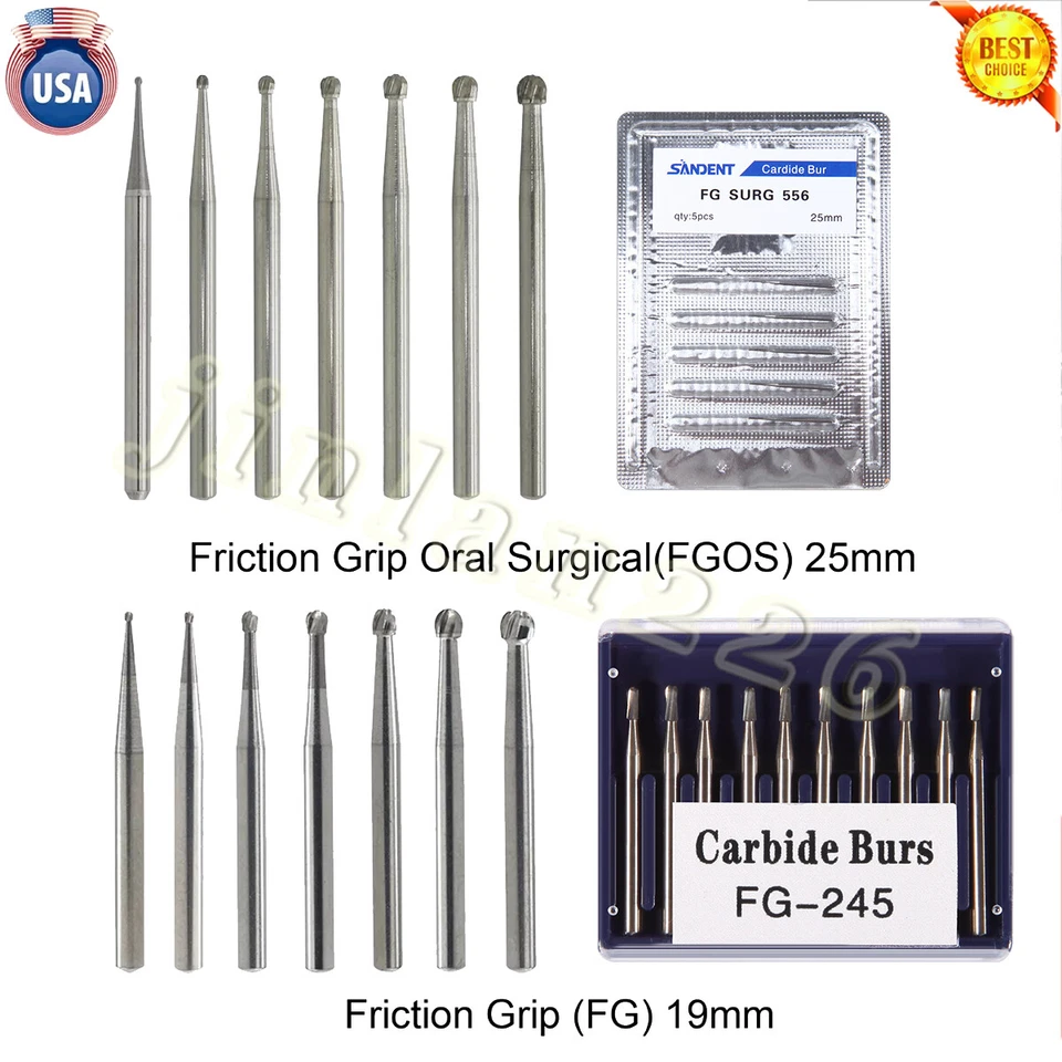 Empuñadura de fricción dental (quirúrgica) de carburo de tungsteno Bur FG para pieza de mano de alta velocidad Foto 2 de 4