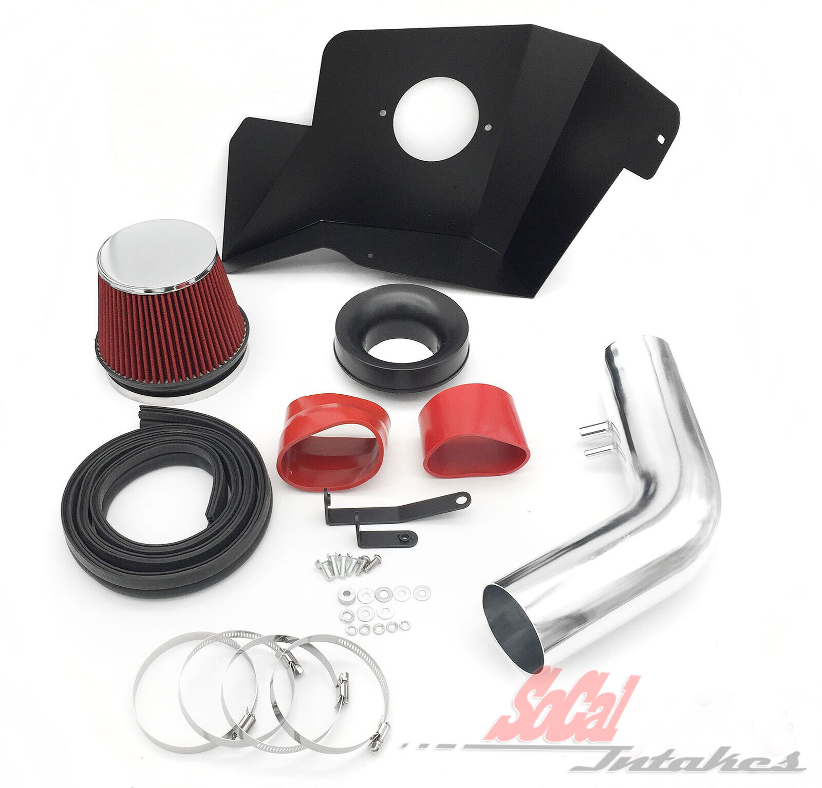 RED Heat Shield Cold Air Intake kit for 20152017 Ford Mustang Base 3