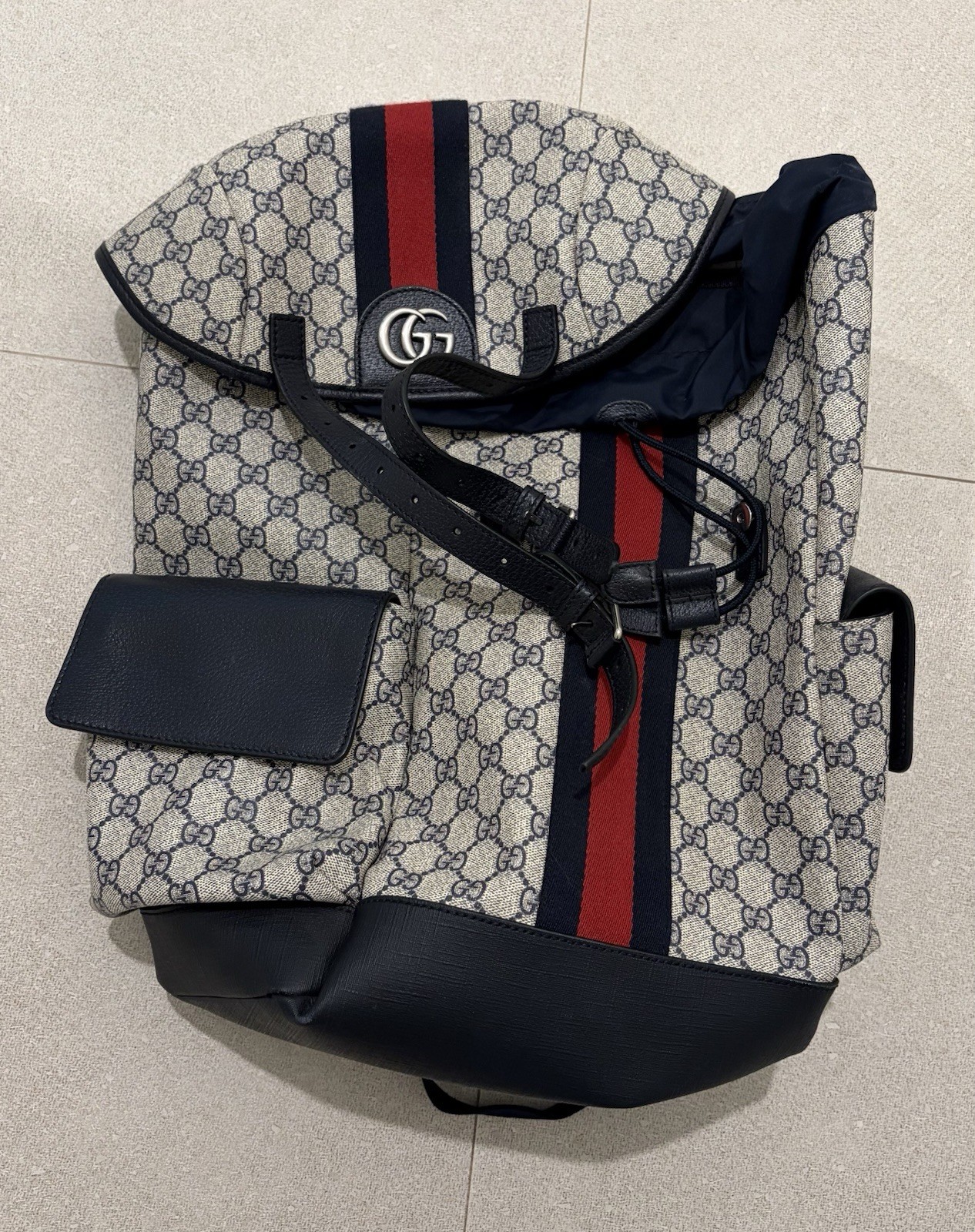 Gucci Men's Soft GG Supreme Web Backpack / Rucksack - Gem