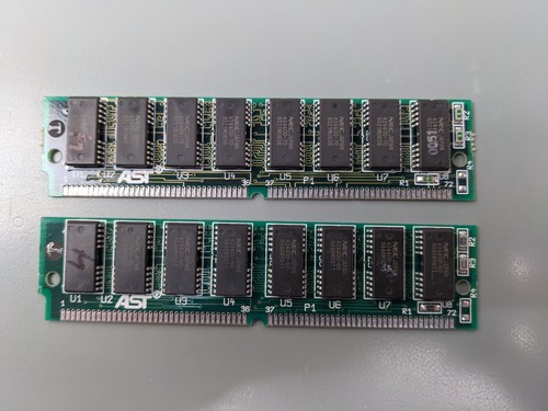 (2) AST 4MB FPM SIMMs, 72-pin RAM Memory Sticks (8MB Total) 202539 - Picture 2 of 3