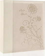 Photo Album 8X10 Clear Pages Pockets Leathe Cover Slip Slide in Photo AlbumHolds