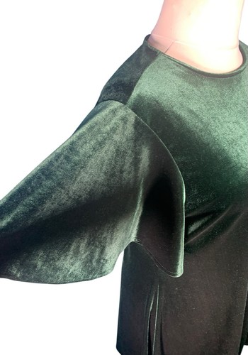 Green Velvet Dress ~Size XL (18/20) PRIMARK CARES Stretchy Short Flared Sleeves - Picture 16 of 24