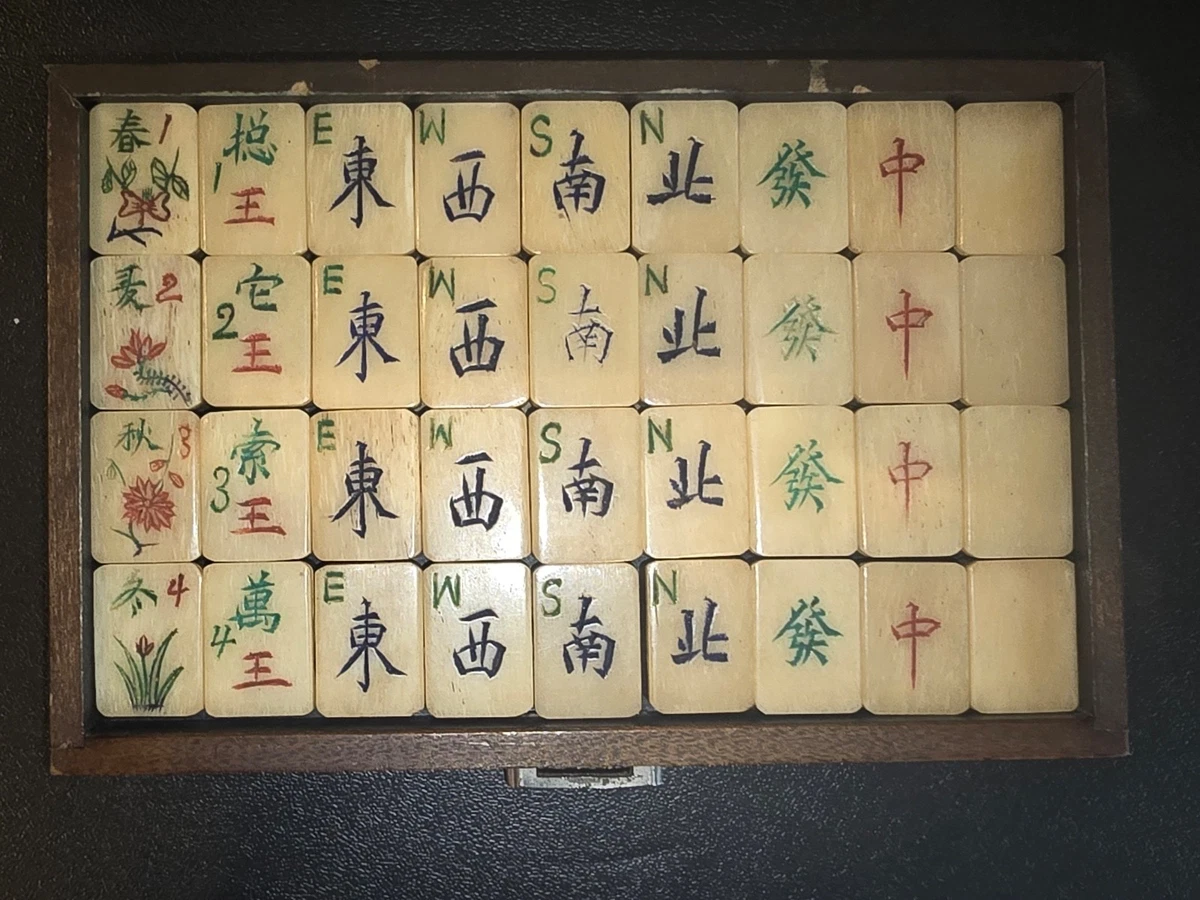 MAHJONG ANCIEN, EN Bambou et Os EUR 21,00 - FR