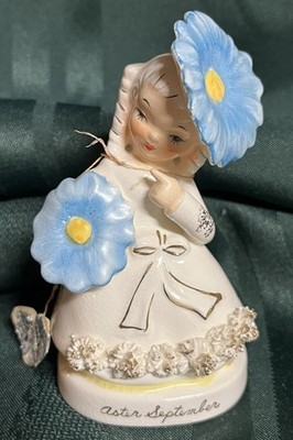 Vintage Napco Miss Aster Flower Of The Month Girl September Japan 1950 s