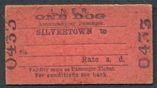 Railway ticket LNER Dog from Silvertown Unissued No Buyers Fee CH3911