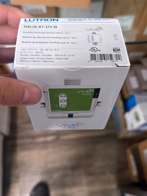 Lutron RMJS-8T-DV-B Vive PowPak 0-10V Dimming Module 8A 120/277V Wireless NEW
