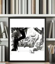 Sean Gordon Murphy Batman Original Art – Batmobile Splash - White Knight era