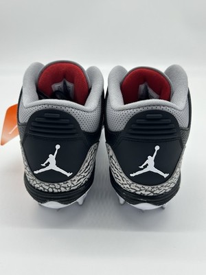 Nike Air Jordan 3 Mid TD Men's Size 9.5 Black Cement Football