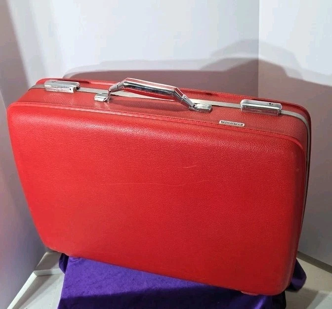 Maleta rígida vintage roja American Tourister equipaje 24", años 50, 60 BONITA  Foto 2 de 4