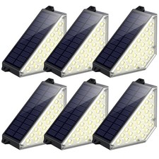 TECKNET Solar Step Lights for Outside, Warm White Solar Stair Lights 6 Pack