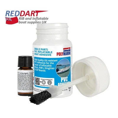 PVC Adhesive, 2 Part, 75ML, inflatable boat, dinghy, RIB repair kit glue - Image 1 of 2