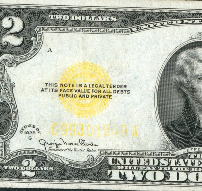 ((ALTERED)) $2 1928 G United States Note ** PAPER CURRENCY AUCTIONS