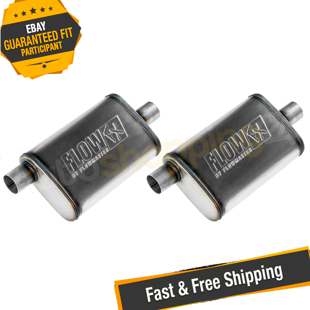Flowmaster 71225 Set of 2 2.25" Offset In/Center Out FlowFX Mufflers | eBay