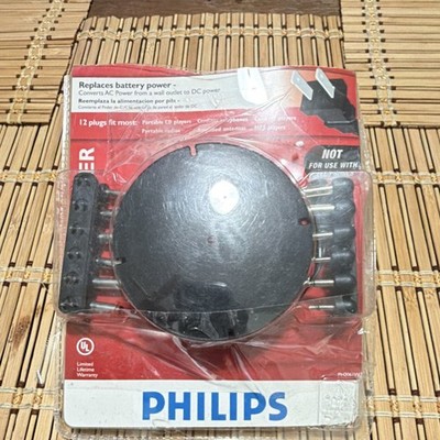 Philips AC to DC Multi-Tip Adapter 3V-9V 4ft Black PH-2061/W