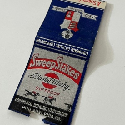 Sweepstakes Blended Whiskey A. Schulte Cigar Stores Matchbook Cover MM8-2