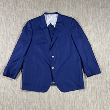Ling Loro Piana Blazer Men's 46R Blue Bespoke SS Patch Pocket Summertime Jacket