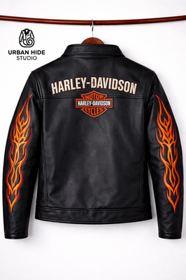 ジャケット・アウター Harley-Davidson Flame Leather Jacket Harley Davidson Leather Jacket Flames for sale | eBay