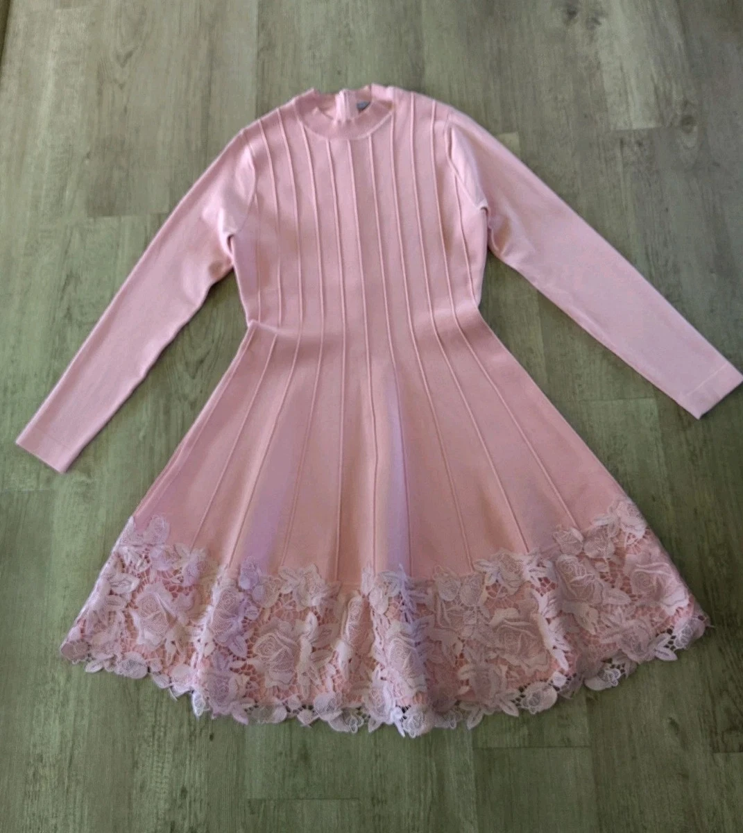 lela rose pink lace dress Lace Pattern Knee-Length Dress