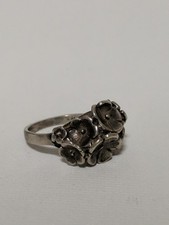 Sterling Silver 925 Floral Ring Women  s Vintage Size 6.5 Statement