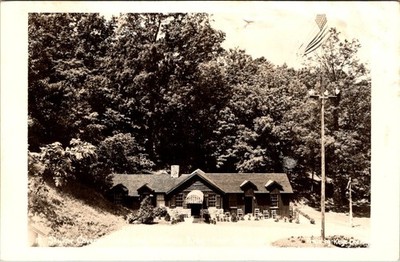 Vintage RPPC Ski line Cavern main entrance Port Royal, Virginia.