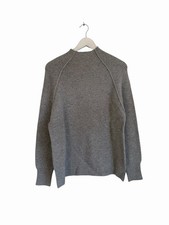 Nobody's Child Grey Knitted Jumper High Neck RRP  59 Size 8 10 Cotton