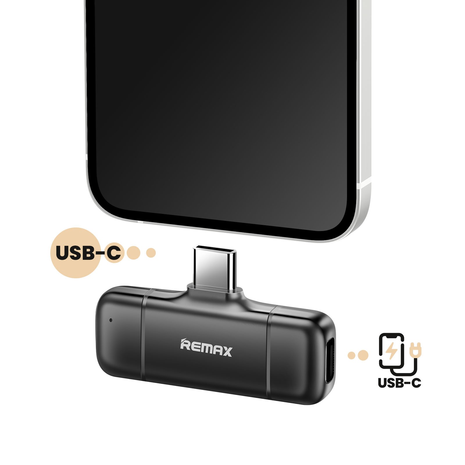 Microphone sans fil USB-C réduction de bruit active et boîtier de charge