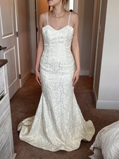 NWT Blush By Hayley Paige Lace Backless Wedding Dress Size 1