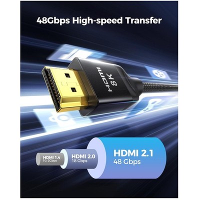 10FT HDMI Cable - PS5/Xbox Compatibility, 48Gbps