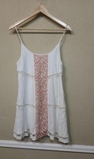 Lovers + Friends Dress Womens Small White Crochet Lace Panel Slip Sundress Boho