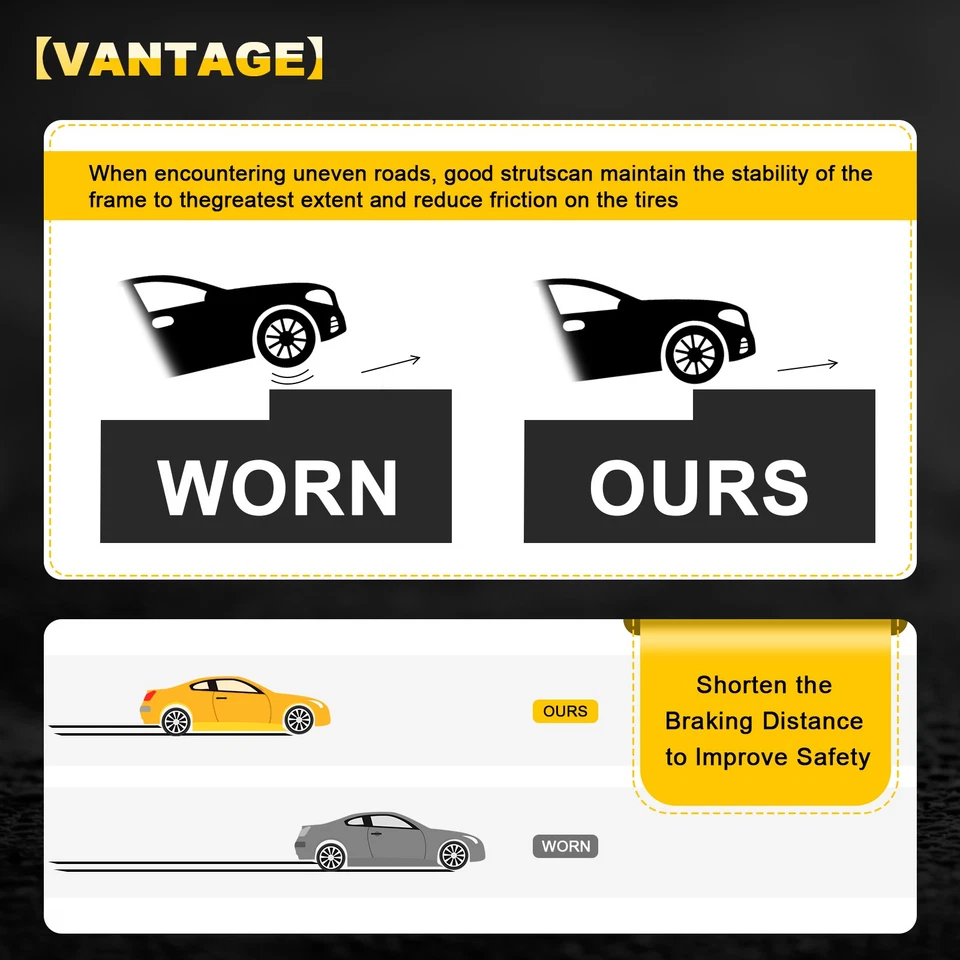 For 1999-2000 Chrysler Cirrus Front Complete Struts Shocks Absorbers Spring 2x - Image 3 of 4