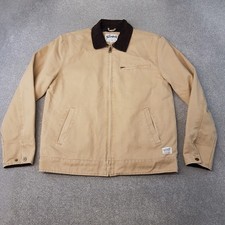 The Stronghold Mens Jacket Medium Beige Canvas Chore Utility Worker Barn Quilted