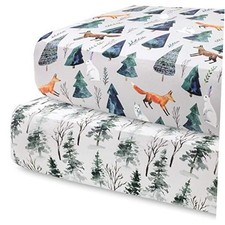 Pobi Baby - 2 Pack Premium Fitted Crib Sheets for Standard Crib Mattress -