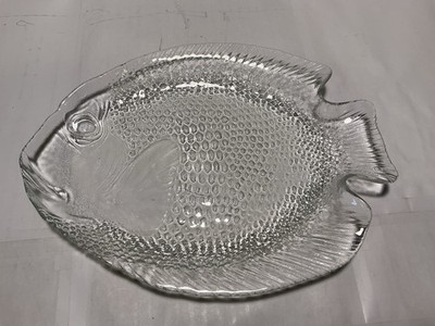 Arcoroc Clear Glass Fish-shaped Serving Platter  France