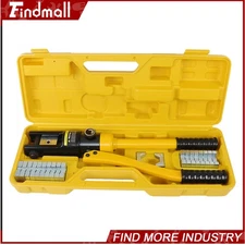 Findmal 16Mt Hydraulic Wire Crimper Crimping Tool Cable Lug Terminal W/ 11Dies