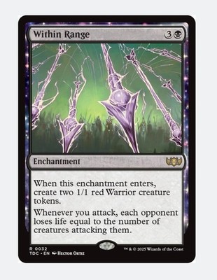 Within Range | MTG Tarkir Dragonstorm TDC | Black Rare Enchantment Warrior Token
