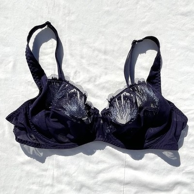 Simone Perele Manille Balcony Bra 36D Navy Blue Underwire 